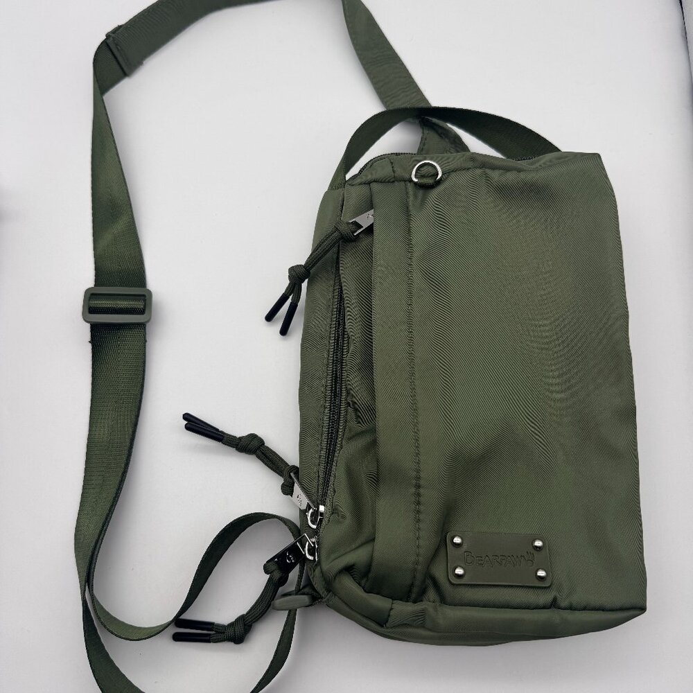 BearPaw Crossbody Sling  Bag with Multi-pockets and zippers